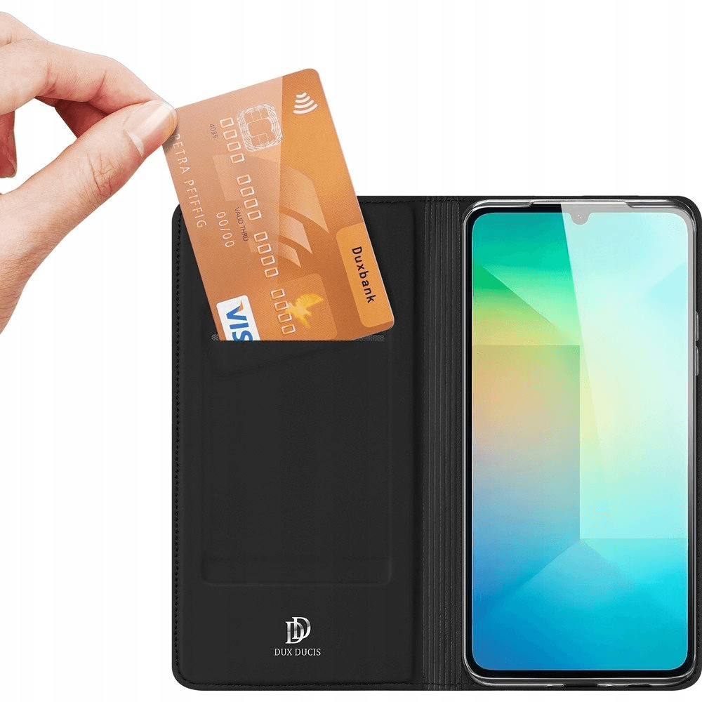 Puzdro s klapkou Dux Ducis pre Samsung Galaxy A26, čierne