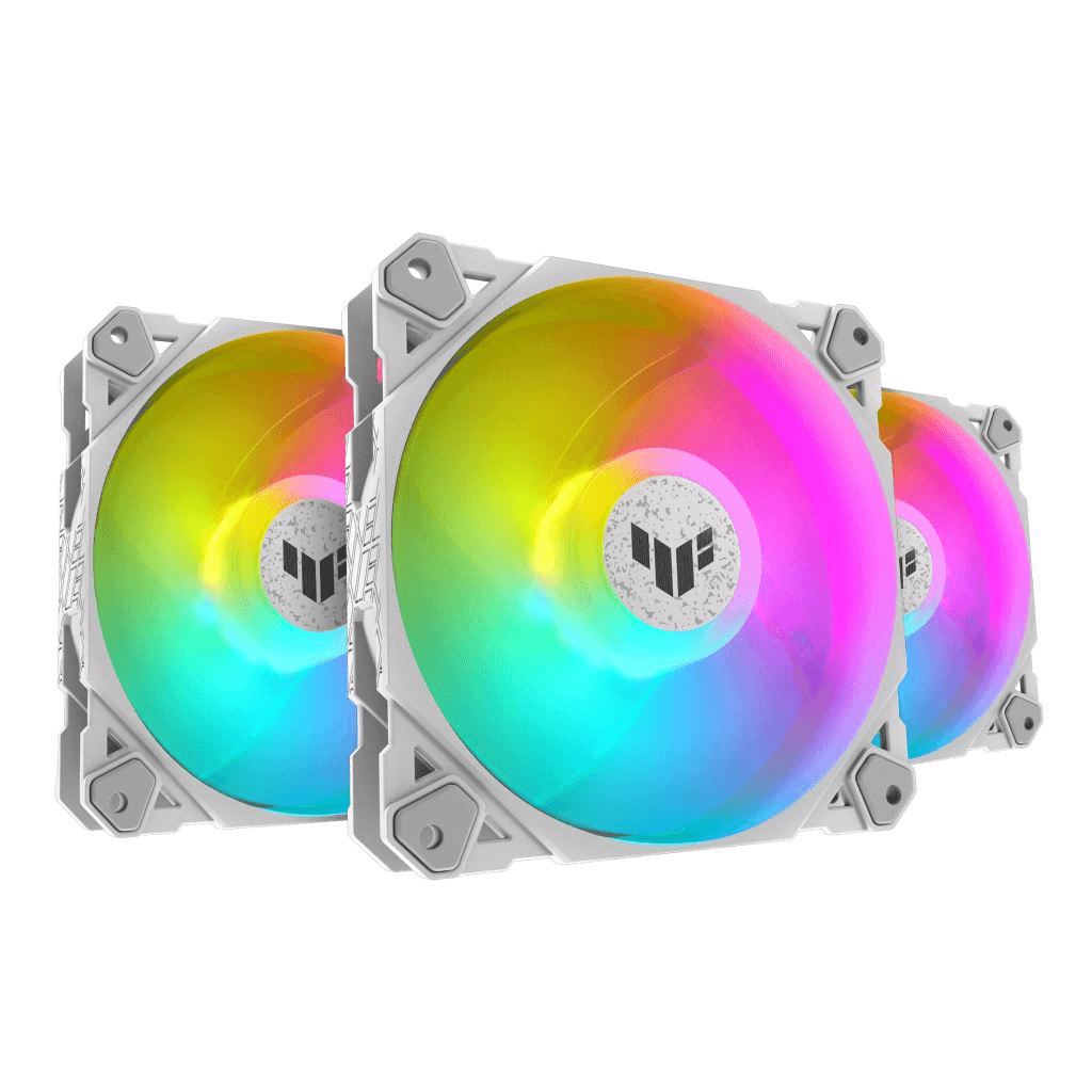 ASUS TUF GAMING TF120 ARGB WHITE EDITION 3IN1 Počítačová skriňa Vzduchový chladič 12 cm Biela 3 kusov