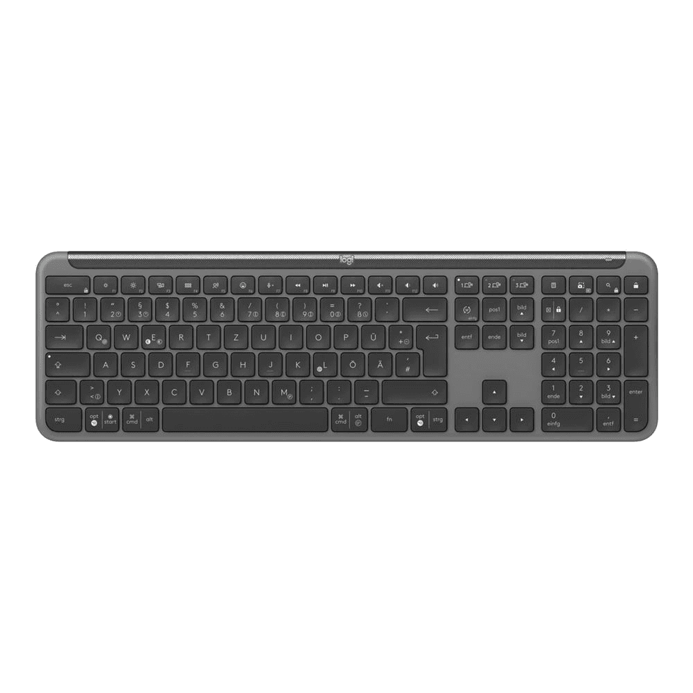 Logitech K950 Signature Slim klávesnica Kancelária RF Wireless + Bluetooth QWERTZ Nemecký Grafit