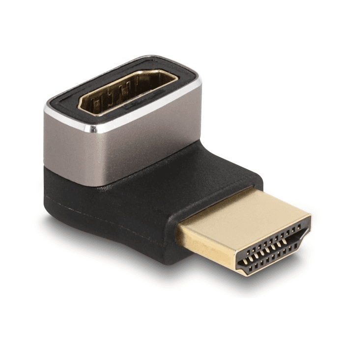 Adaptér HDMI samec na samicu 90° zahnutý nadol 8K 60 Hz Delock 60085