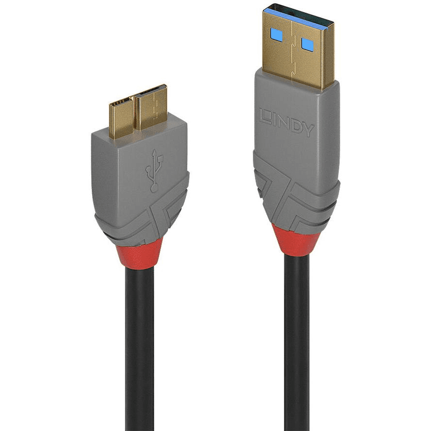 Lindy 36765 USB kábel 0,5 m USB 3.2 Gen 1 (3.1 Gen 1) USB A Micro-USB B Čierna