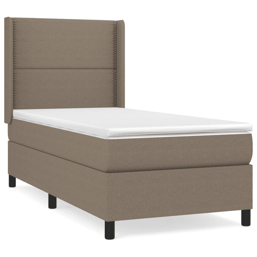 Kontinentálna posteľ s matracom, taupe, látka, 100x200 cm Lumarko!