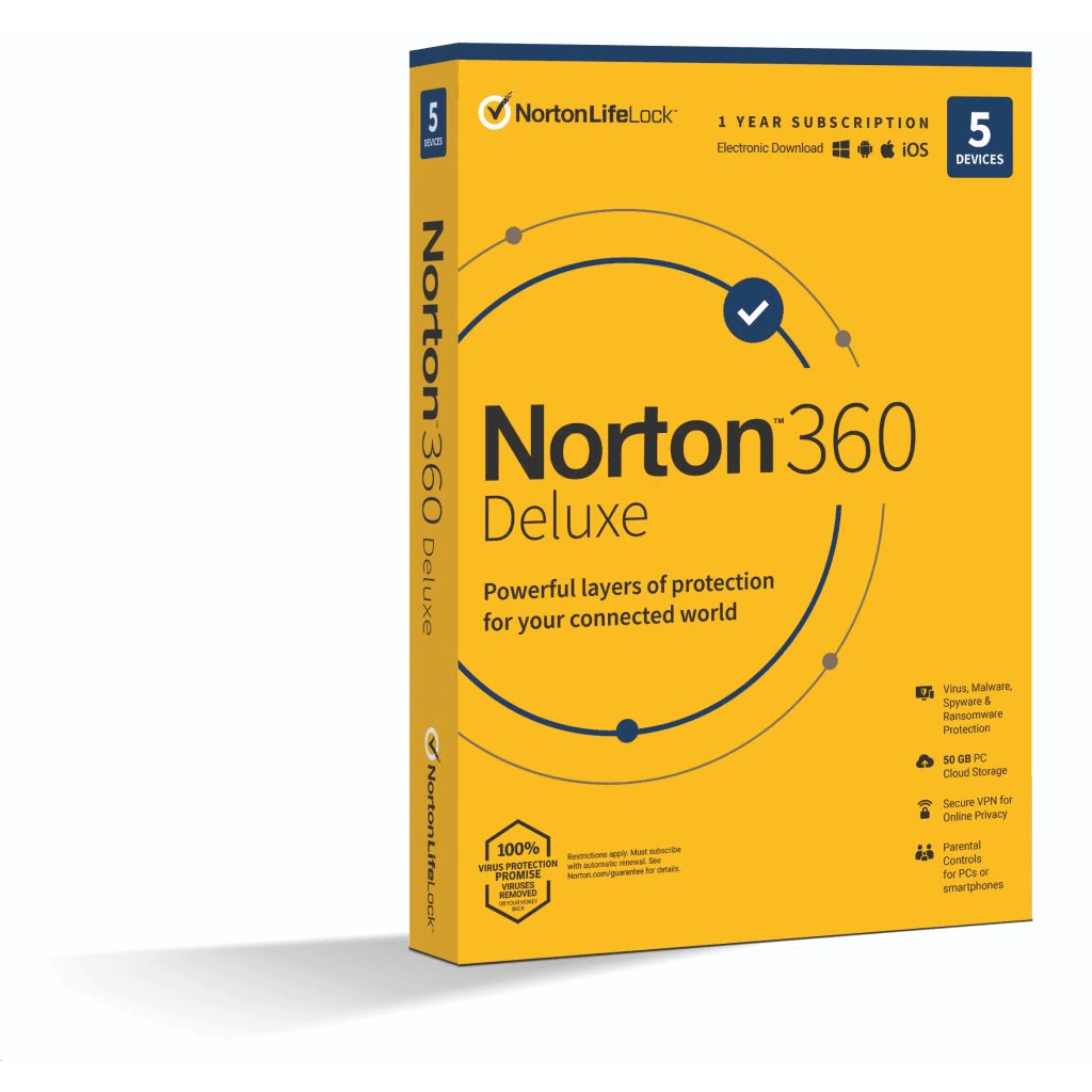 NortonLifeLock Norton 360 Deluxe 50GB HU 1 používateľ 5 zariadení 1 rok licencia