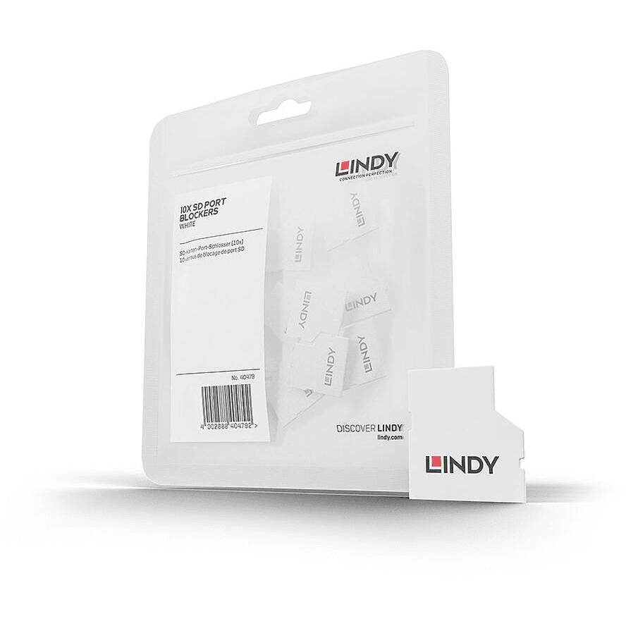 Lindy 40479 blokovač portov Blokovanie portov SD card Biela Akrylonitrilbutadienstyren (ABS)