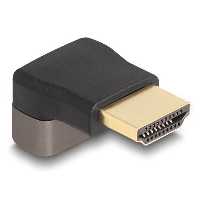 Adaptér HDMI samec na samicu, uhlový 90° nahor, 8K 60 Hz, sivý Delock 60083