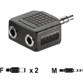 Adaptér 3,5 mm 1x3,5 mm samec na 2x 3,5 mm samica