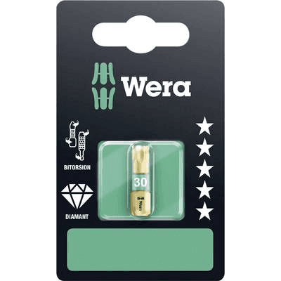 Bit Torx T 30 Wera 867/1 BDC SB SiS nástrojová oceľ Zliatinová oceľ, s