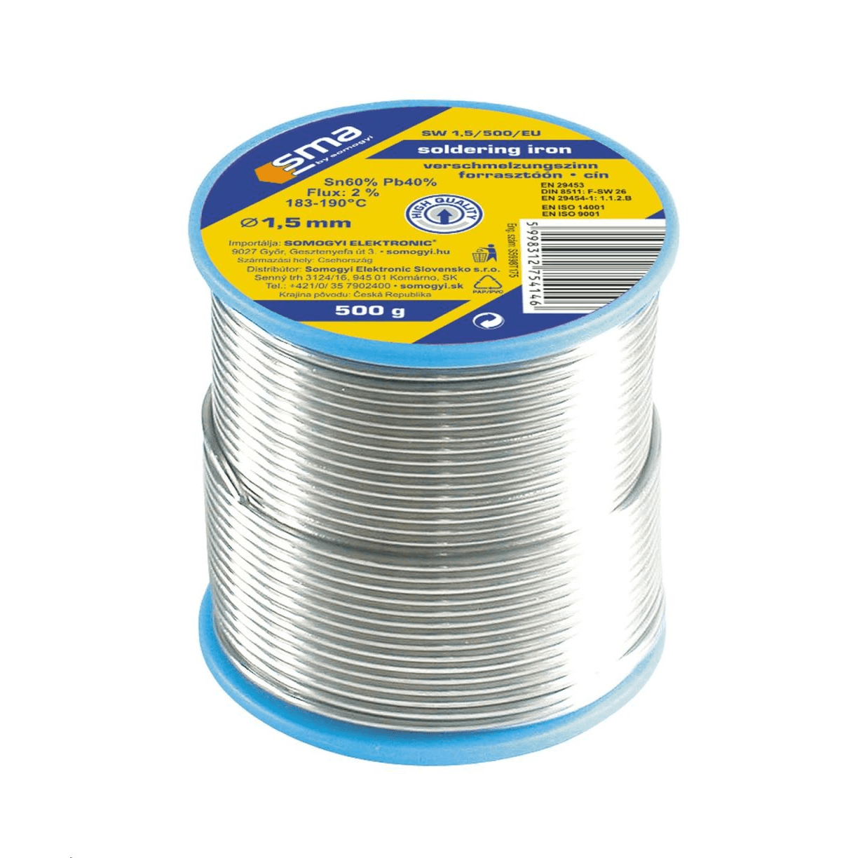 Home SW 1,5/500 spájka, cín, 1,5mm, 500g