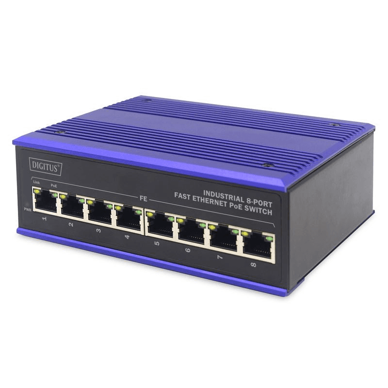 Sieťový prepínač DIGITUS PoE - 8-portový Fast Ethernet