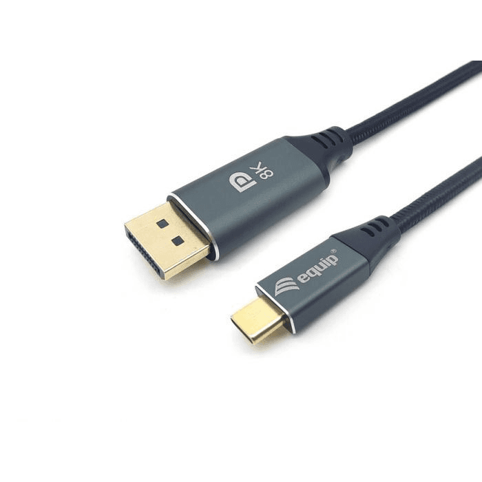 Equip 133422 adaptér na video kábel 2 m USB Typ-C DisplayPort Šedá