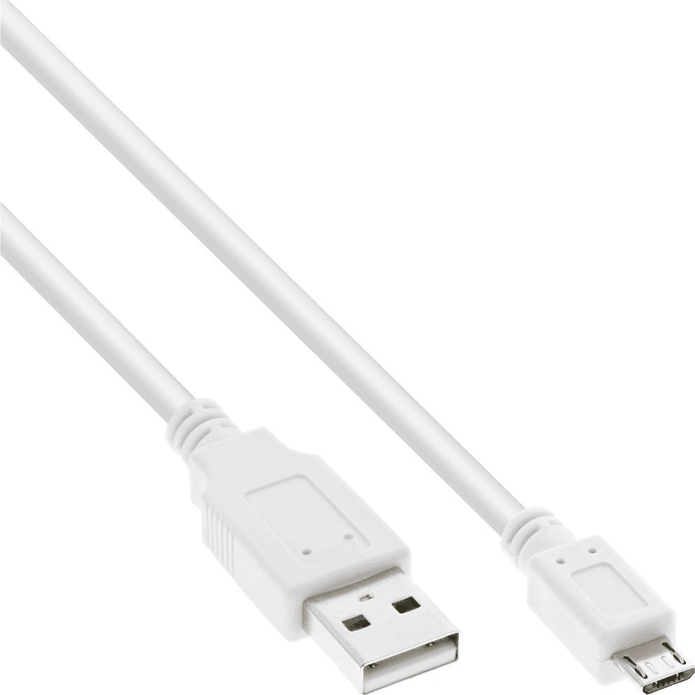 InLine 31720W USB kábel USB 2.0 2 m USB A Micro-USB B Biela