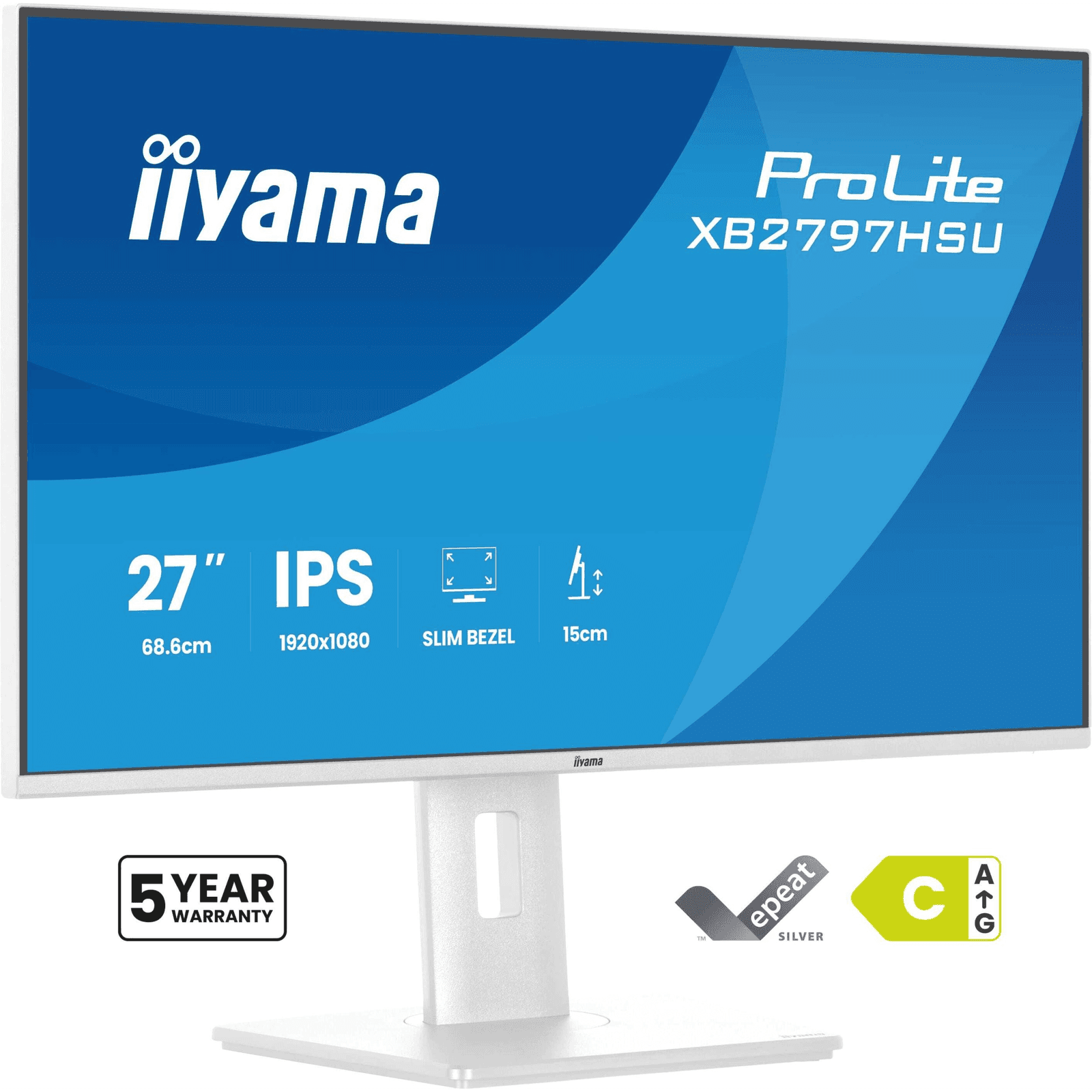 iiyama ProLite XB2797HSU-W1 LCD monitor 68,6 cm (27") 1920 x 1080 px Full HD LED Biela