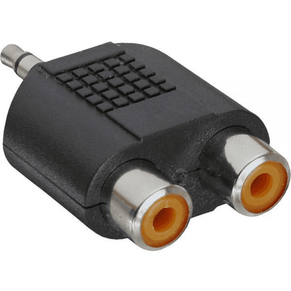 InLine 99302 káblová redukcia 3.5mm jack male 2x RCA F Čierna