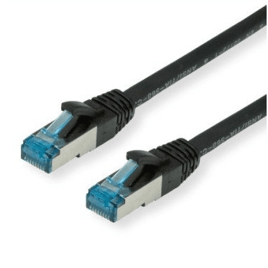 VALUE Sieťový kábel LAN S/FTP Cat.6A RJ45 čierny 0,15m