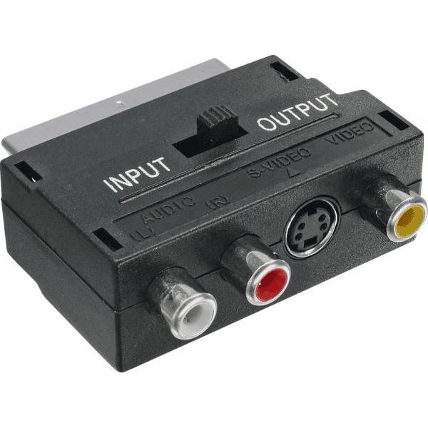 InLine 89953 adaptér na video kábel SCART (21-pin) 3 x RCA + S-Video Čierna