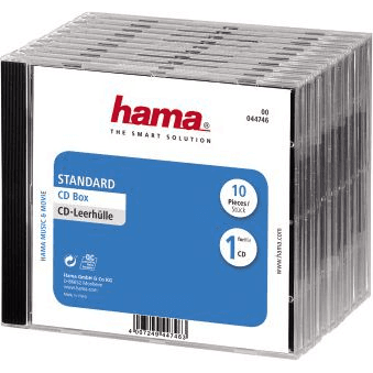 Hama CD Jewel Case Standard, Pack 10 1 disky Priehľadná
