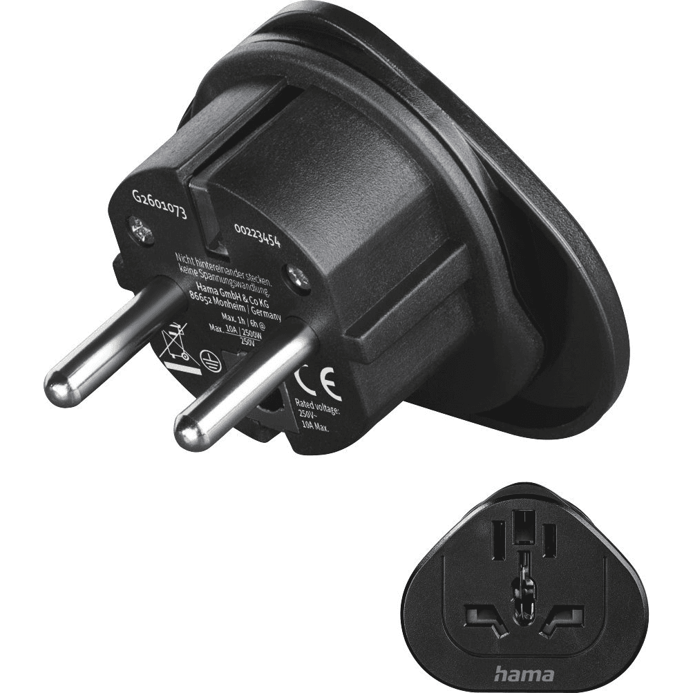 Hama 00223454 adaptér do zásuvky Typ E/F Univerzálne Čierna