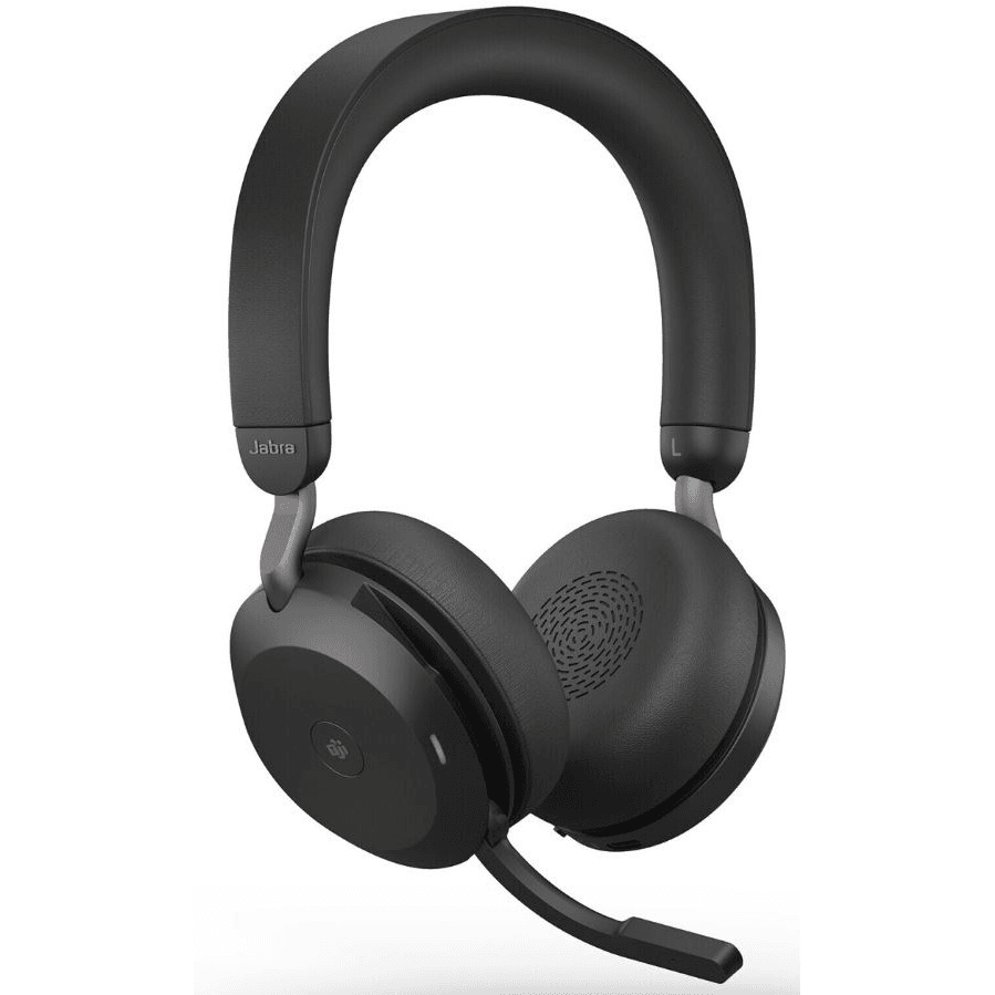 Jabra Evolve2 75 Slúchadlá s mikrofónom Káblový a bezdrôtový Pres hlavu Kancelária / call centrum Bluetooth Nabíjací podstavec Čierna