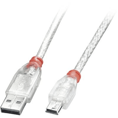 Lindy 41780 USB kábel 0,2 m USB 2.0 USB A Mini-USB B Priehľadná