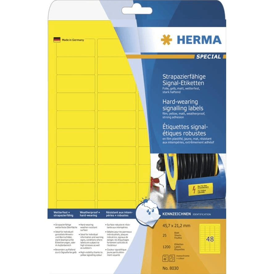 HERMA 8030 žlté samolepiace etikety na tlač