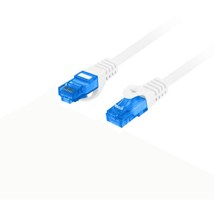 Patchcord Lanberg S/FTP kat.6A 0,5 m LSZH CCA fluke passed biely