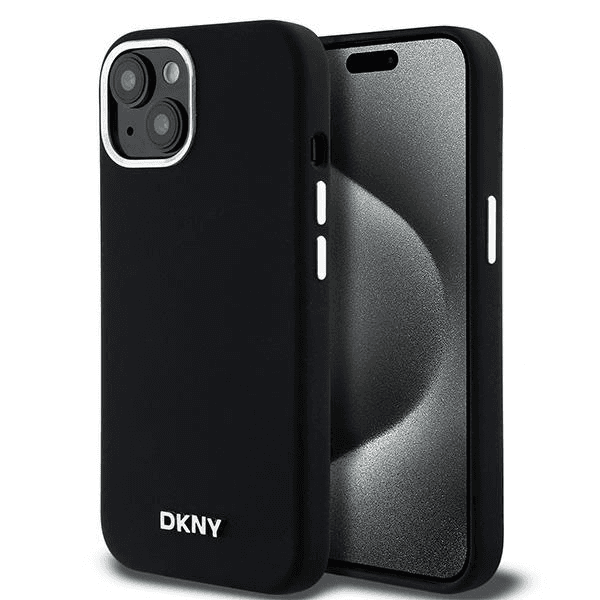 Zadný Kryt DKNY pre Apple iPhone 15 s funkciou nabíjania čierna