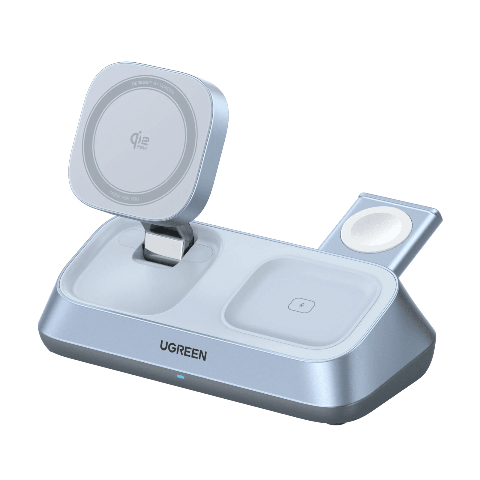 Ugreen MagSafe Rýchla Nabíjačka Indukčná 3v1 Qi2 25W S Portom USB-C Sivá