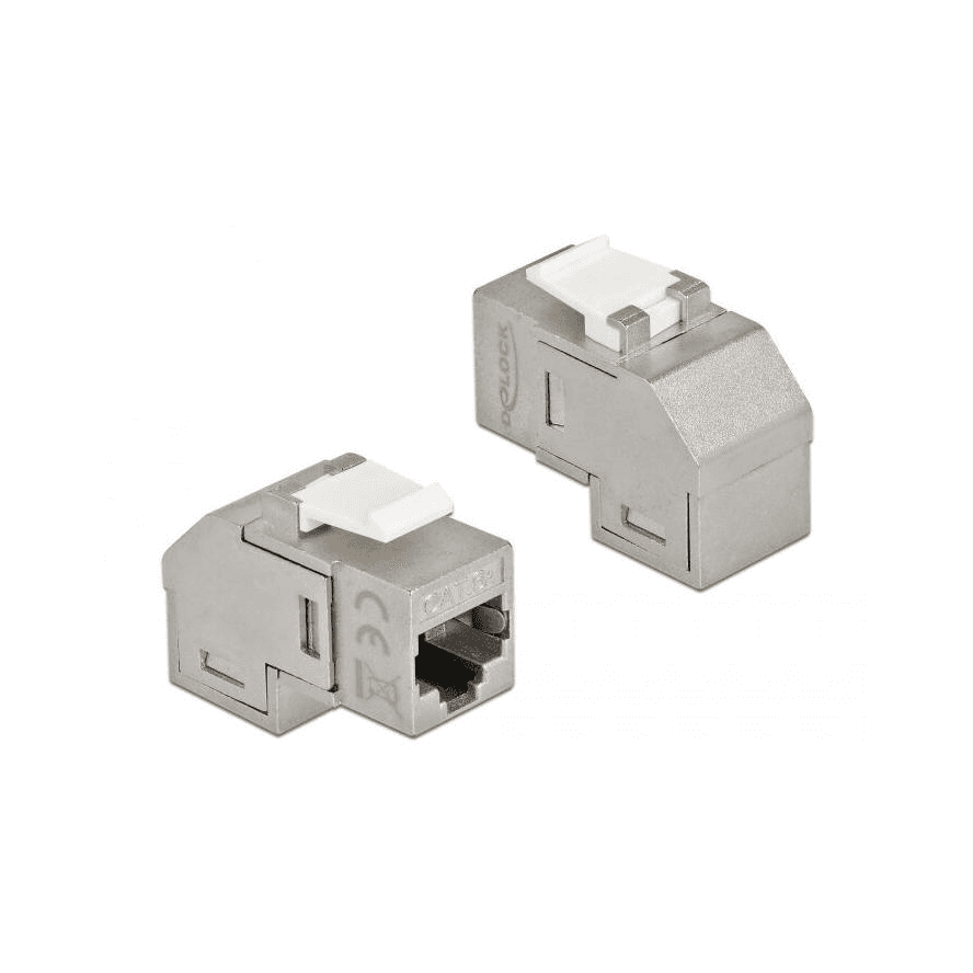 Keystone modul s RJ45 zásuvkou na RJ45 zásuvku Cat.6A, uhlový Delock 86997