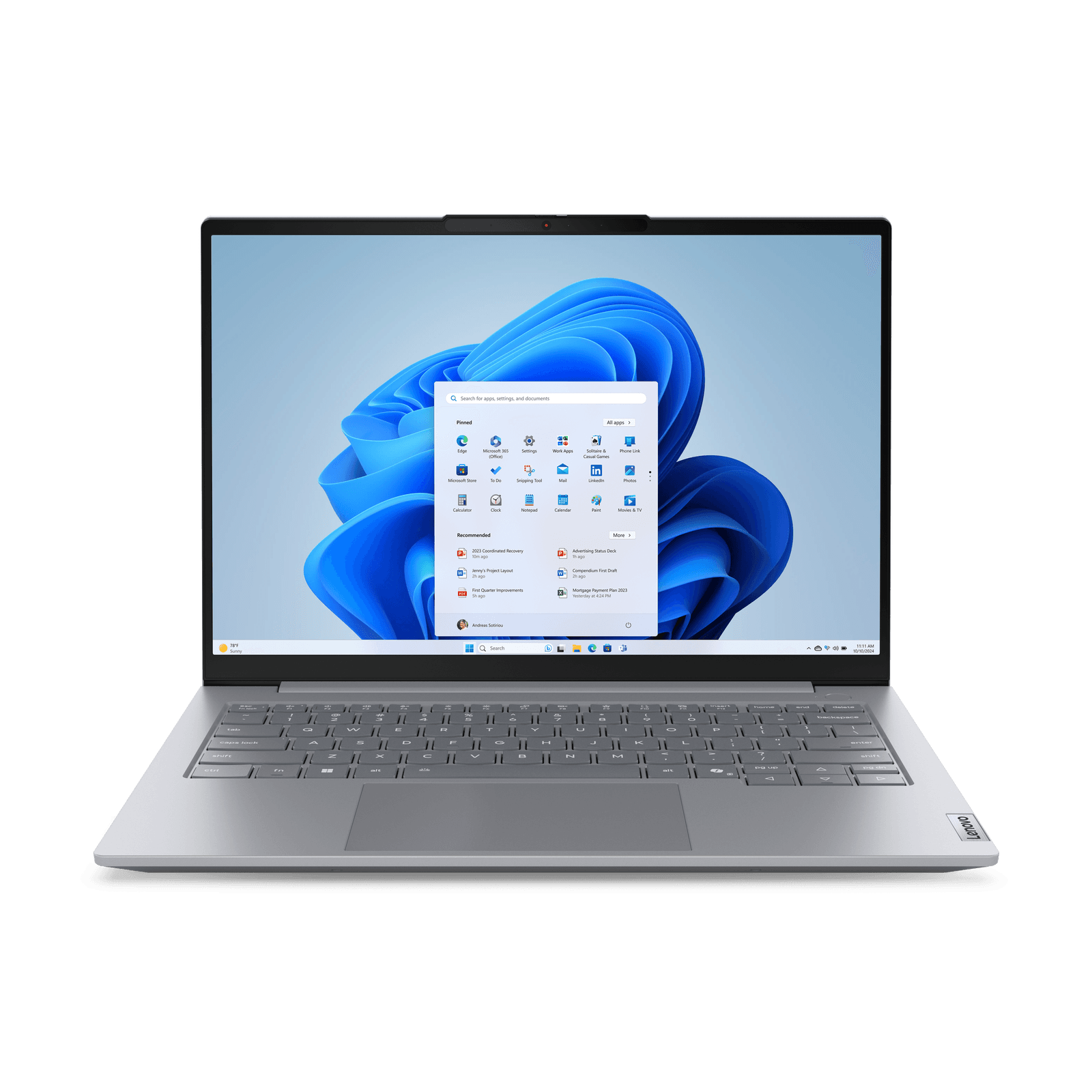 Lenovo ThinkBook 14 G8 IRL Intel Core 7 240H Laptop 35,6 cm (14") WUXGA 16 GB DDR5-SDRAM 512 GB SSD Wi-Fi 6 (802.11ax) Windows 11 Pro Anglický Šedá