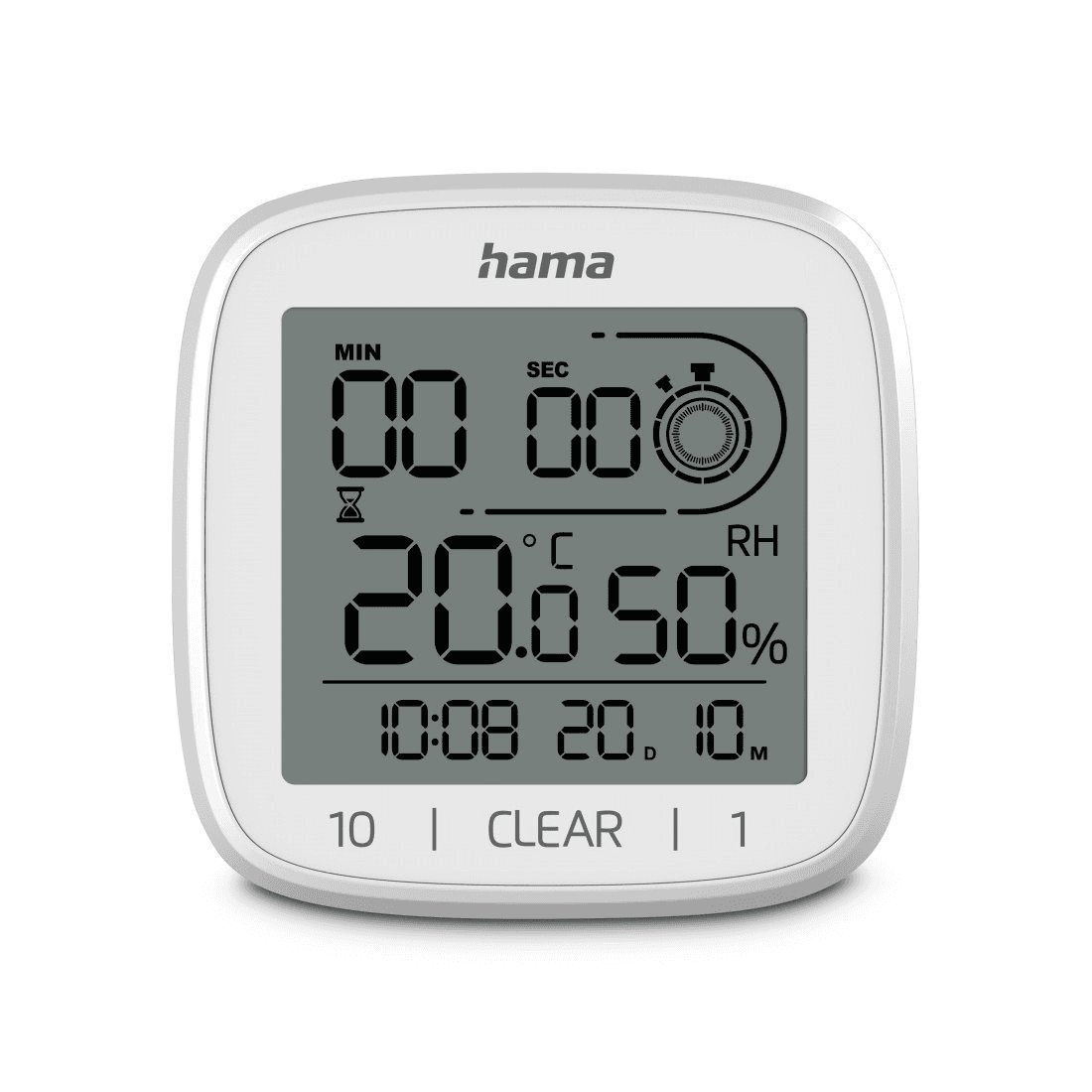 Hama 00185893 nástenné a stolové hodiny Digitálne hodiny Štvorec Biela