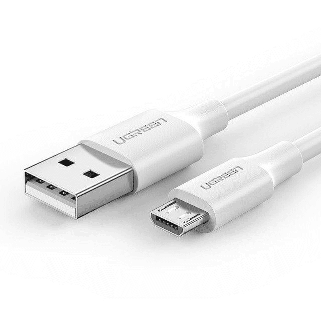 Kábel Ugreen USB - microUSB typ B 2 m biely