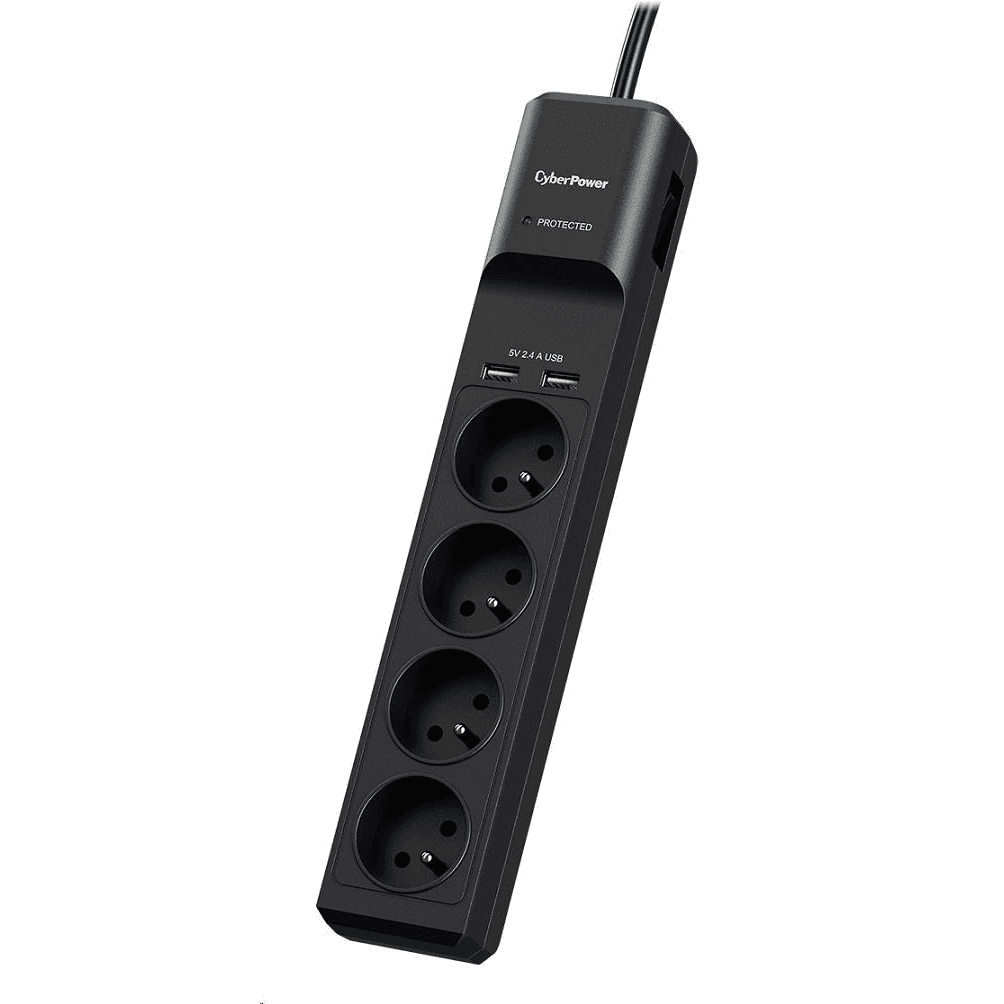 CyberPower Tracer III P0420SUD0-FR prepäťová ochrana Čierna 4 AC zásuvky/AC zásuviek 200 - 250 V 1,8 m