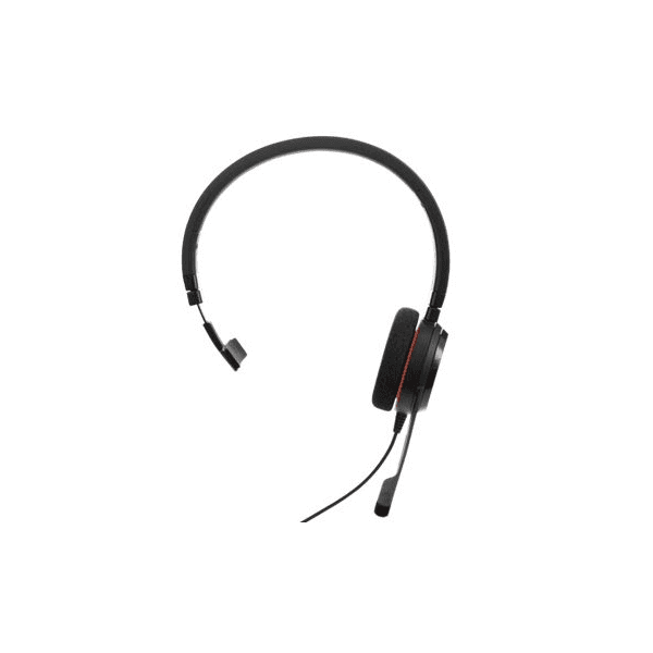 Jabra Evolve 20 MS Mono Slúchadlá s mikrofónom Kábel Pres hlavu Kancelária / call centrum USB Typ-A Čierna