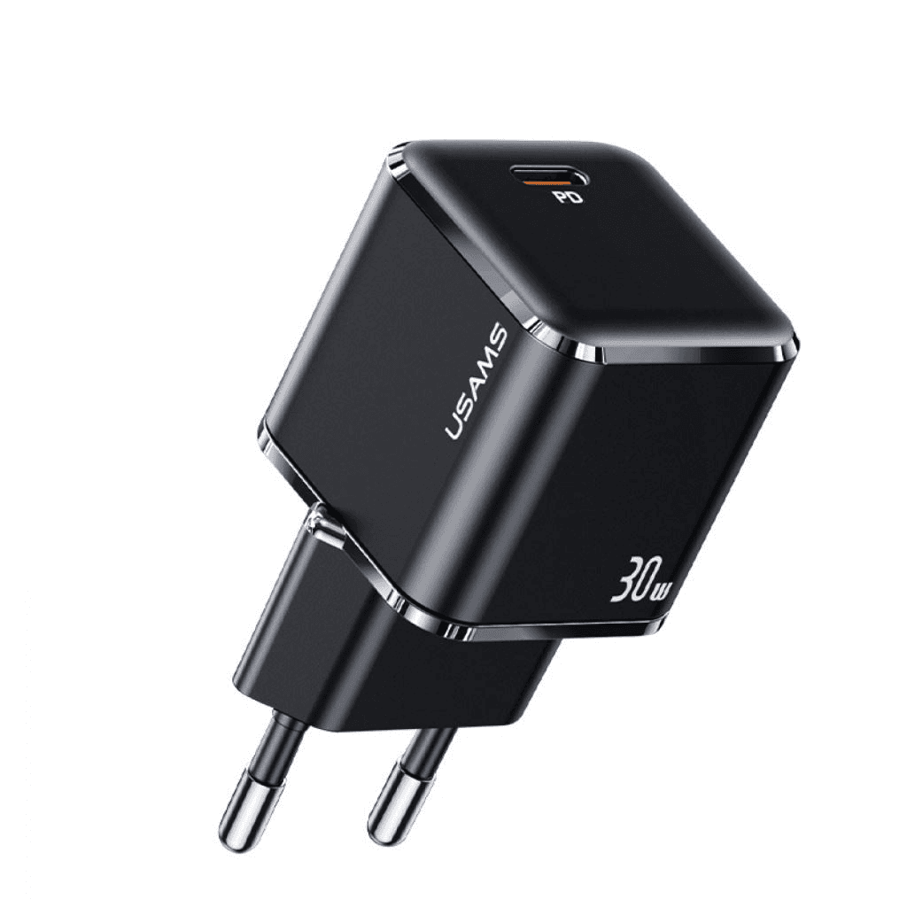Ładowarka sieťová USAMS 1xUSB-C T45 mini 30W PD3.0 Fast Charging čierna