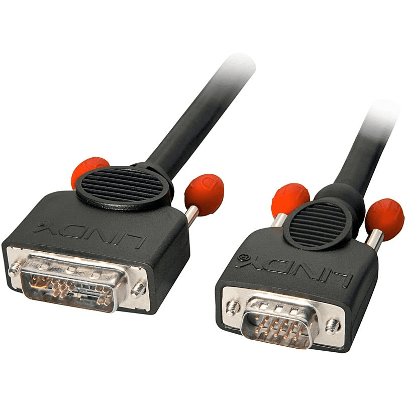 Lindy 41196 adaptér na video kábel 2 m DVI-I VGA (D-Sub) Čierna