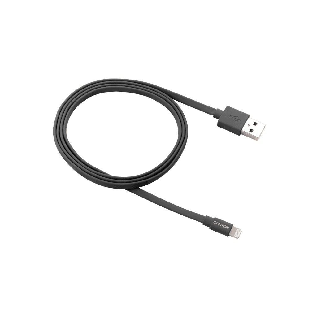 Kábel Canyon USB - Apple Lightning 1 m strieborný