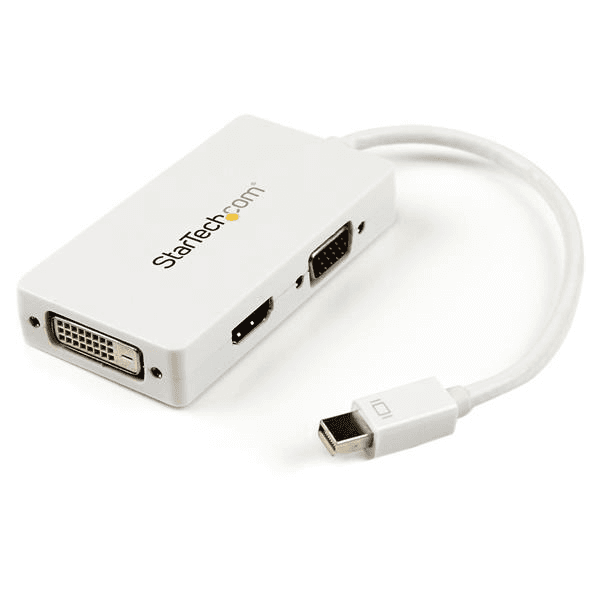 StarTech.com MDP2VGDVHDW adaptér na video kábel 0,15 m Mini DisplayPort DVI-D + VGA (D-Sub) + HDMI Biela
