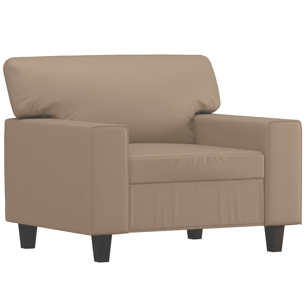 Kreslo, farba cappuccino, 60 cm, čalúnené umelou kožou