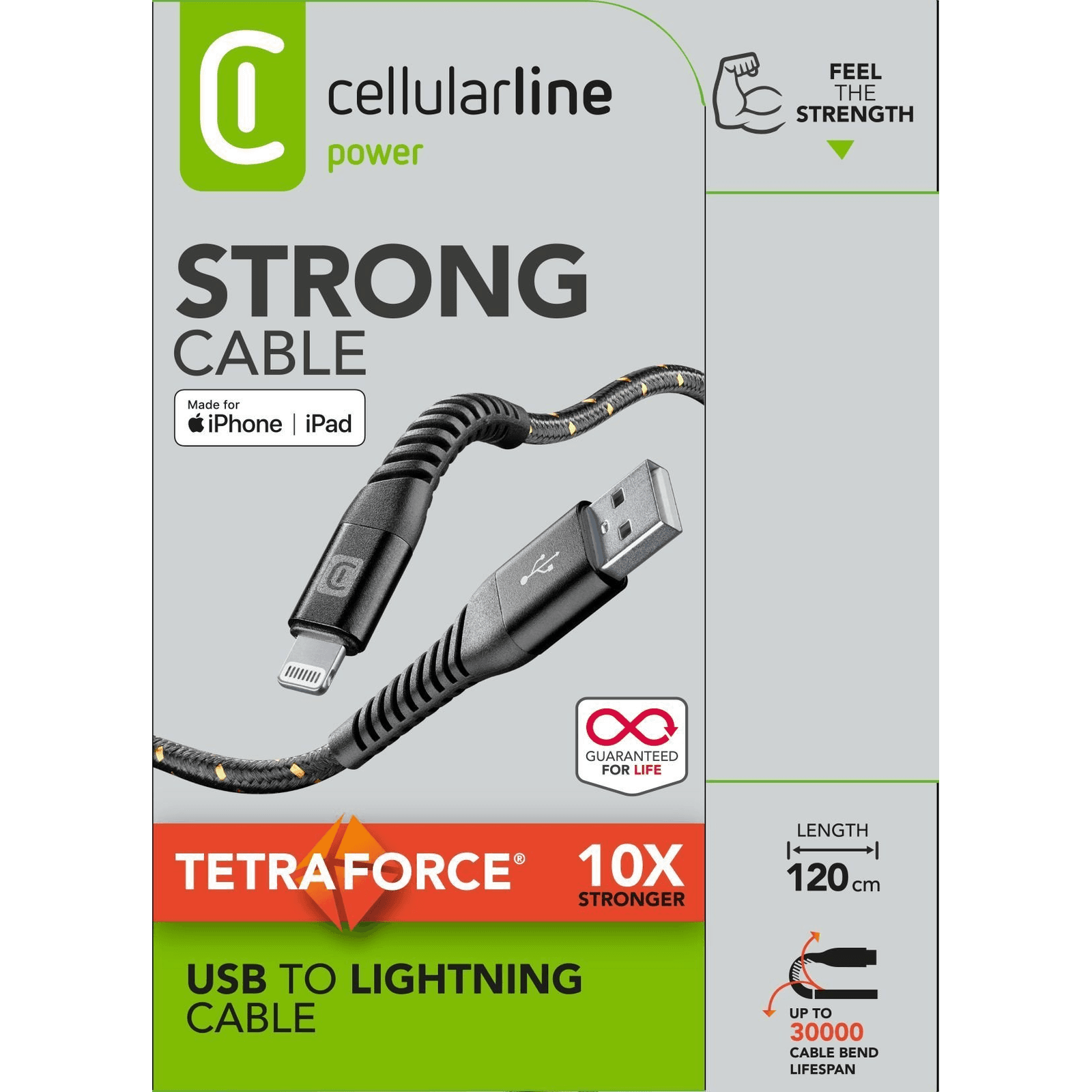 Cellularline TETRACABMFI1MK lightning kábel 1,2 m Čierna