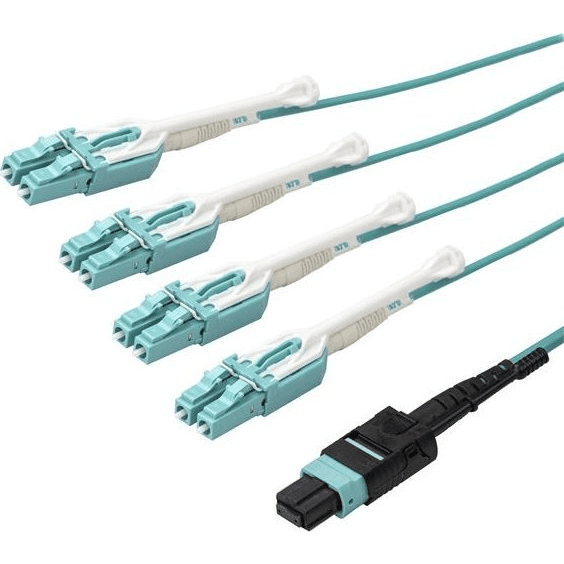 StarTech.com MPO8LCPL10M InfiniBand a kábel z optických vlákien 10 m MPO/MTP 8x LC Modrá farba vody