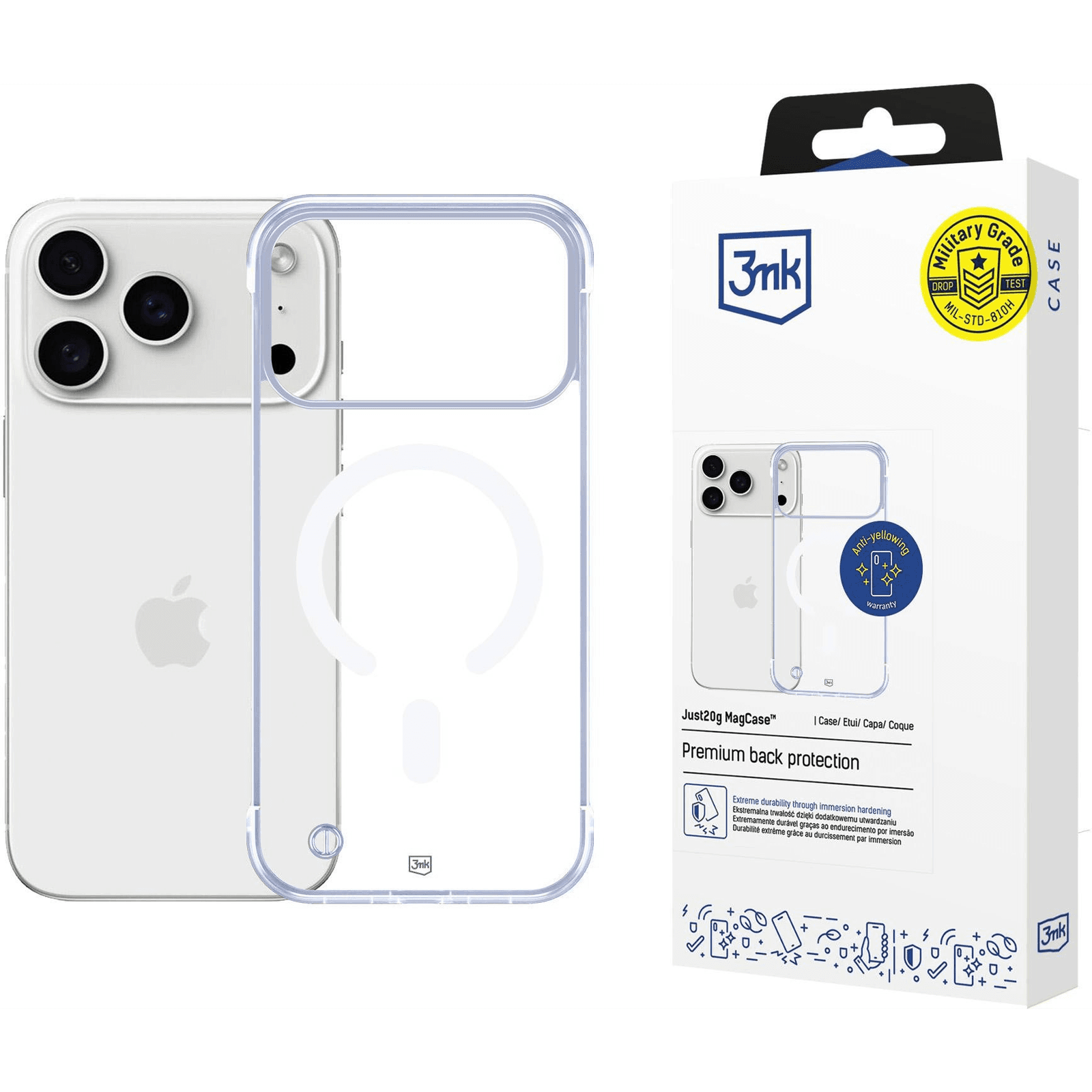 Nežltnúce Puzdro MagSafe kryt na Apple iPhone 17 Pro 3mk Just20g MagCase