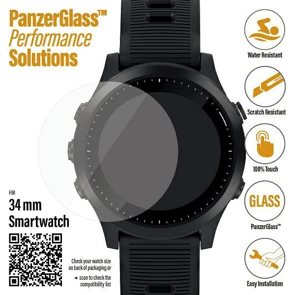 PanzerGlass 3606 inteligentné nositeľné príslušenstvo Ochrana displeja Priehľadná Temperované sklo, Polyetyléntereftalát (PET)