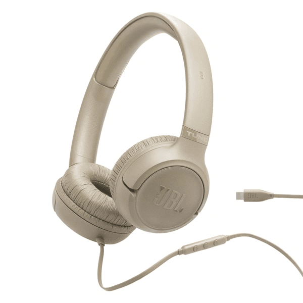 JBL Tune 530C USB C Slúchadlá s mikrofónom Kábel Pres hlavu USB Typ-C Mocha