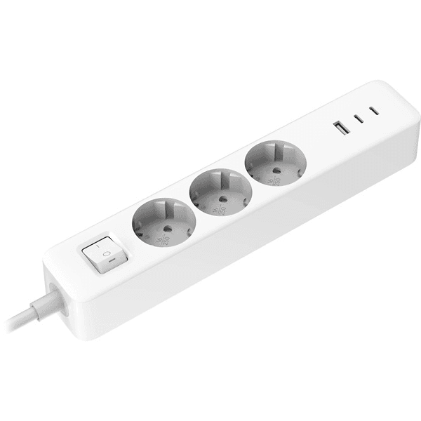 Predlžovací kábel Xiaomi s 3 zásuvkami, 1,40 m, 2x USB-C, 1x USB-A