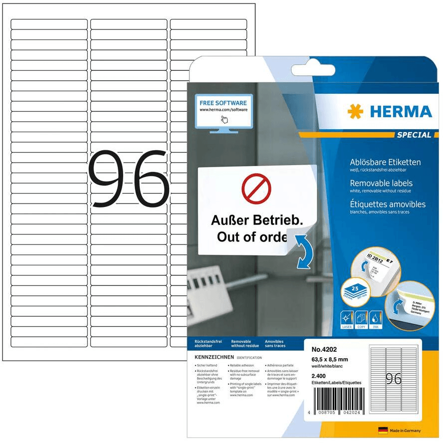HERMA 4202 biele samolepiace etikety na tlač