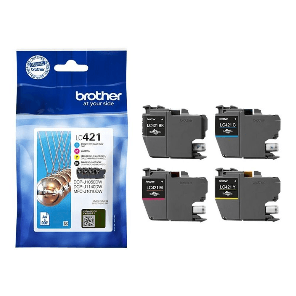 Brother LC421VALDR atramentová náplň 4 kusov Originál Čierna, Azúrová, Purpurová, Žltá