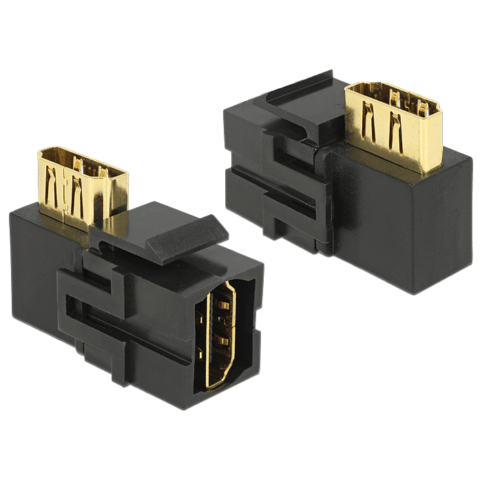Keystone modul HDMI samica na HDMI samica 90° čierny Delock 86358