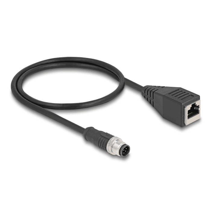 Kábel M12 s kódovaním A, 8-pinový, samica na RJ45, samica, PVC, 50 cm