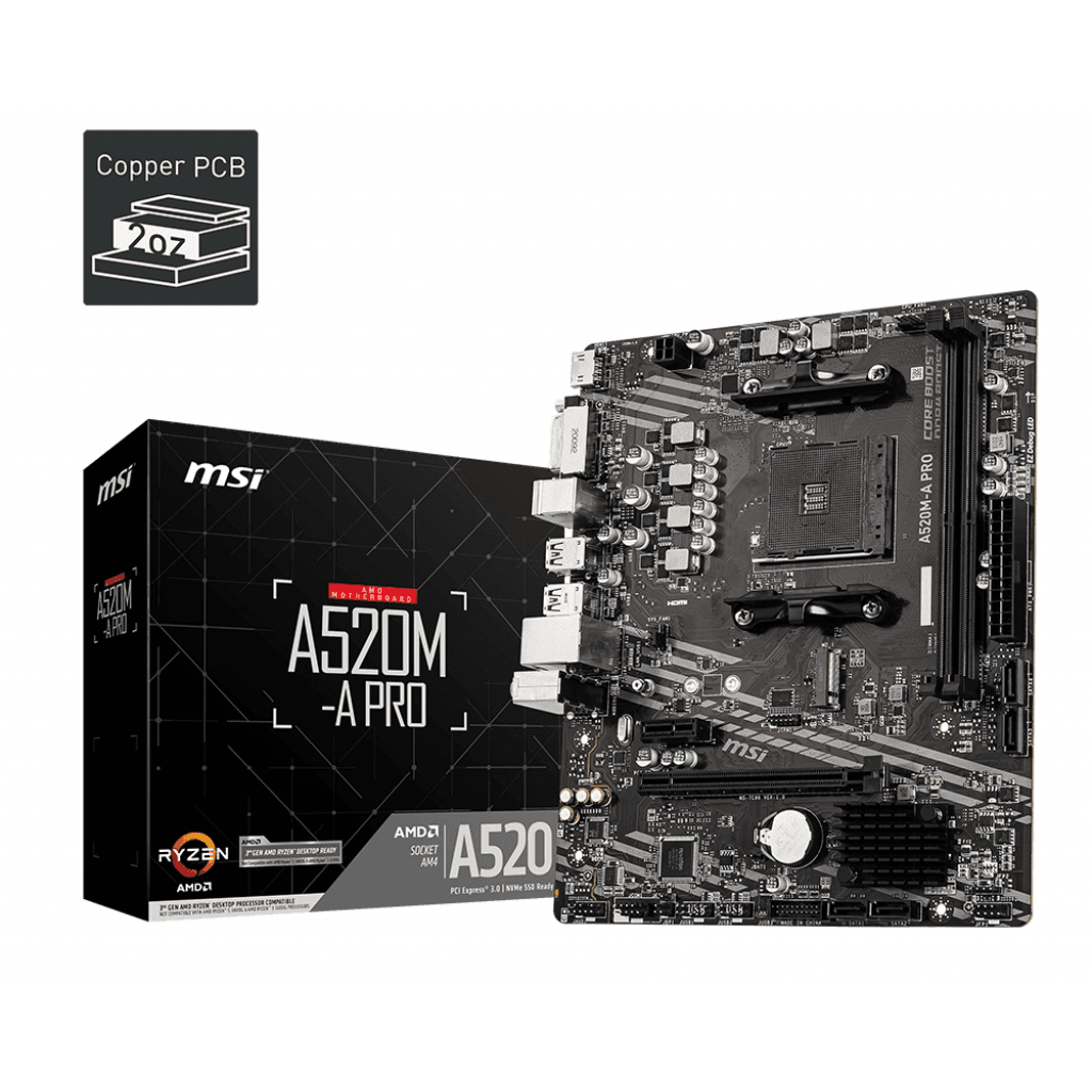MSI A520M-A PRO základná doska AMD A520 Socket AM4 micro ATX
