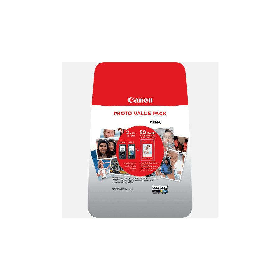 Canon 3712C004 atramentová náplň 2 kusov Originál Vysoký (XL) výnos Čierna, Azúrová, Purpurová, Žltá